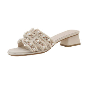 AJPAP Slide Slippers Women's Silver/Ecru
