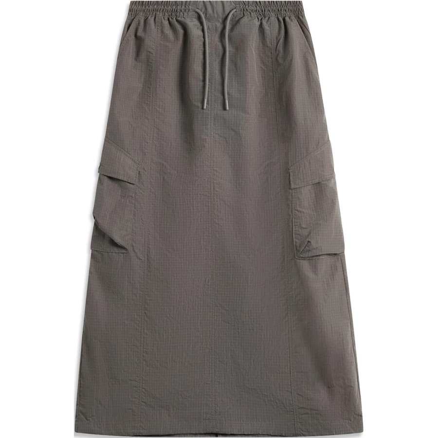 Li-Ning Li Ning Sports Life Collection Casual Long Skirt Women's Tree Gray Brown