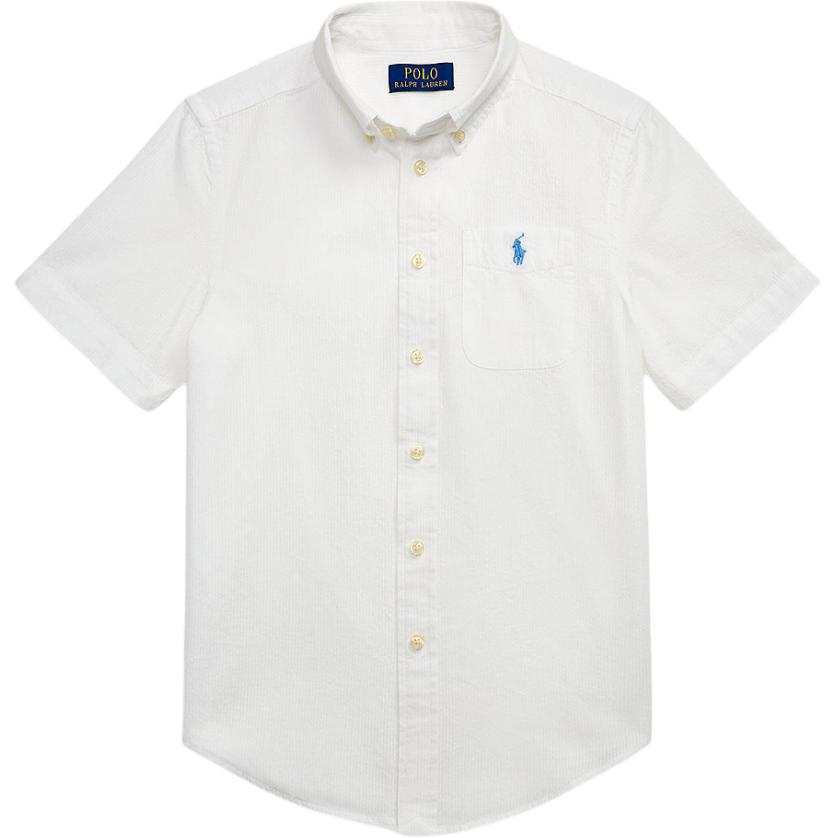 Polo Ralph Lauren SS24 Solid Color Animal Pattern Shirt Summer Teenagers White