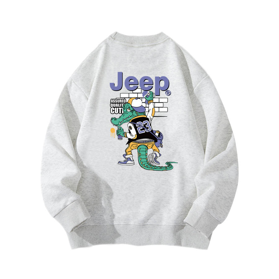 Jeep Grade School Sweatshirts Crew Neck Thickened