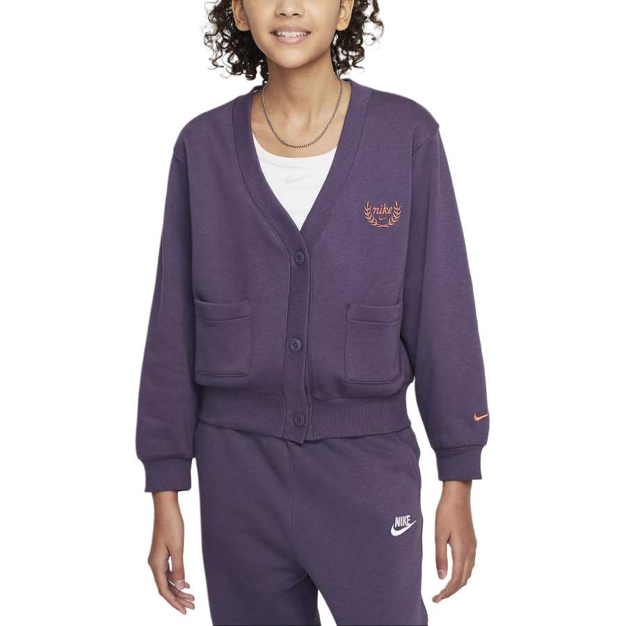 Nike Nike Sweater Sportswear Club Dark Color Dried Grape/Light Color Wild Mango Teenagers