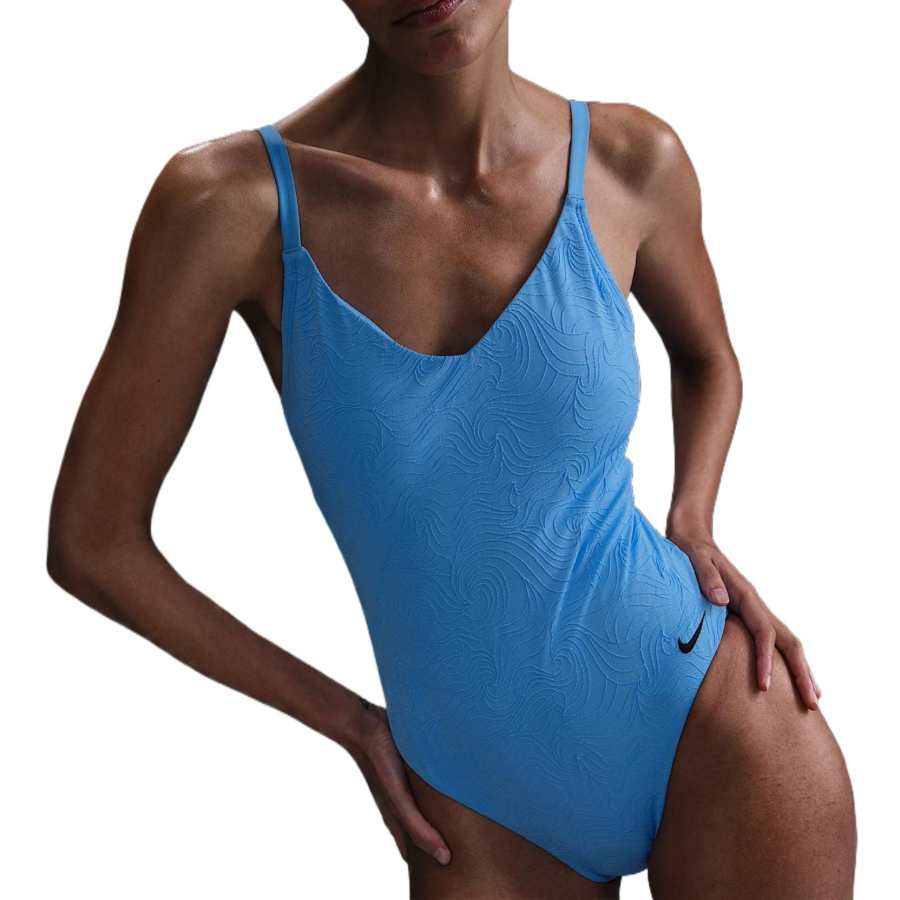 Nike Nike Swim Water Texture Women's V-Neck One-Piece