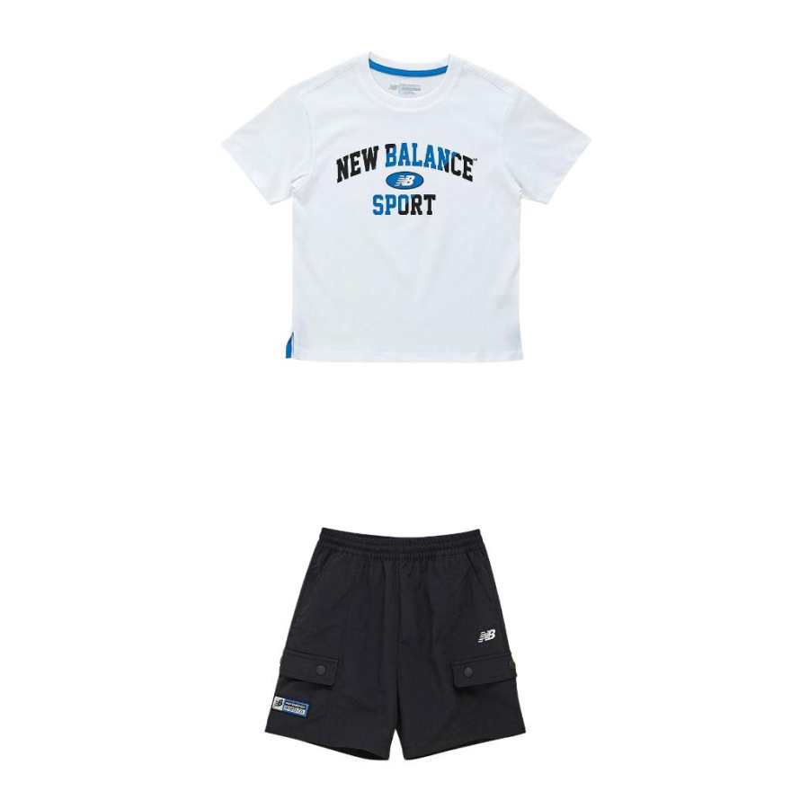 New Balance New Balance Casual Sportswear ESSENTIAL Logo Point White Children Aged 3 7 Years Old