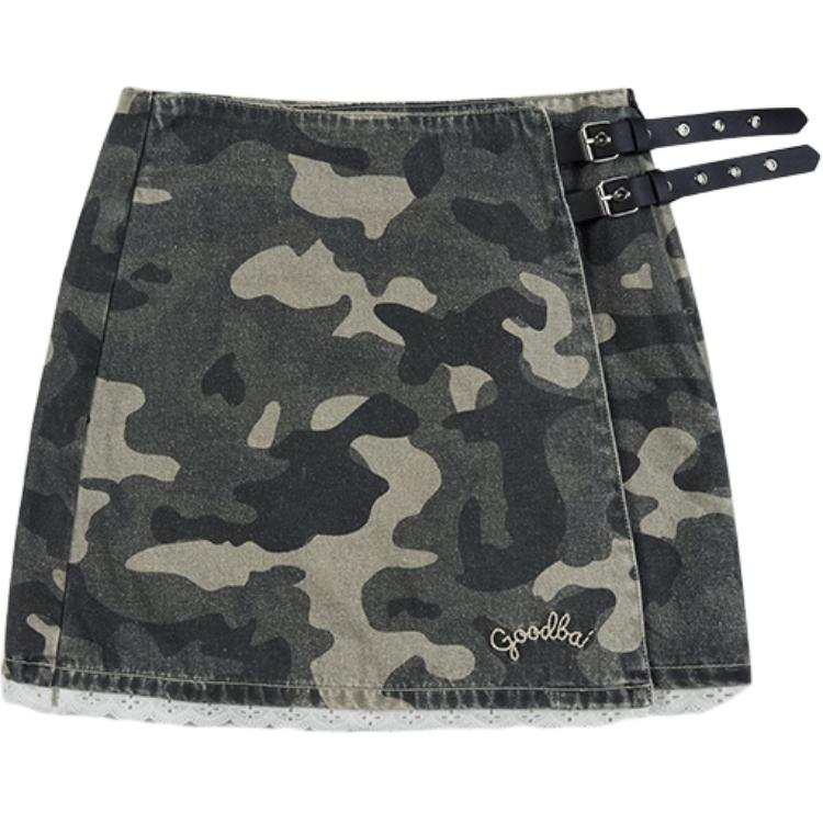 GOOD BAI GOODEES SS24 Denim Short Skirts Women's Jungle Camouflage