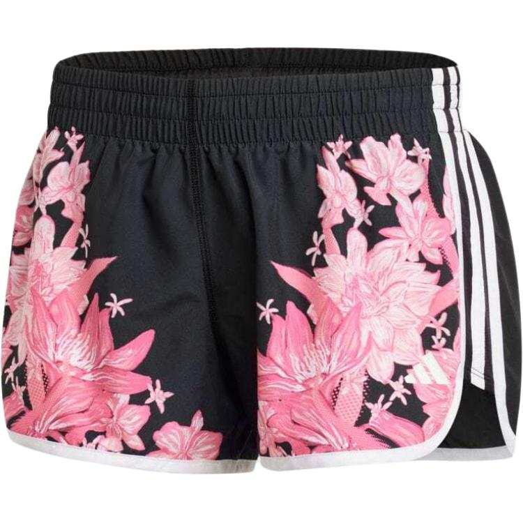 Adidas Adidas AEROREADY RUN BASE Sports Shorts Women's Black/Transparent Pink/Pulse Red/Sand Pink