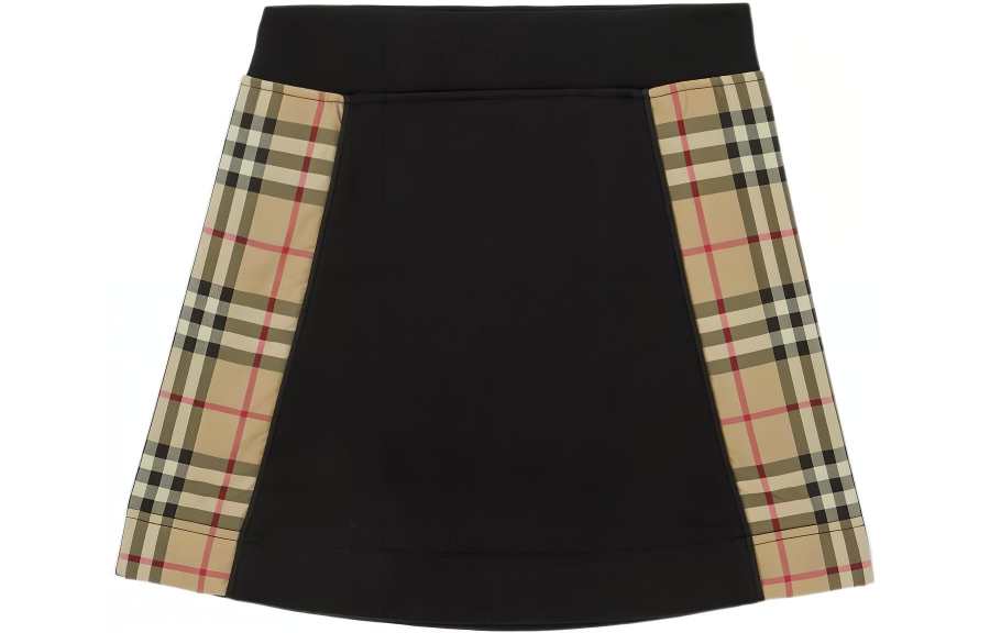 Burberry SS23 Plaid Moderate Skirt Kids' Black