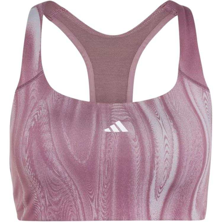 Adidas Adidas POWERIMPACT TRAINING MEDIUM SUPPORT 3 STRIPES BRA Sports Underwear Women's Gray