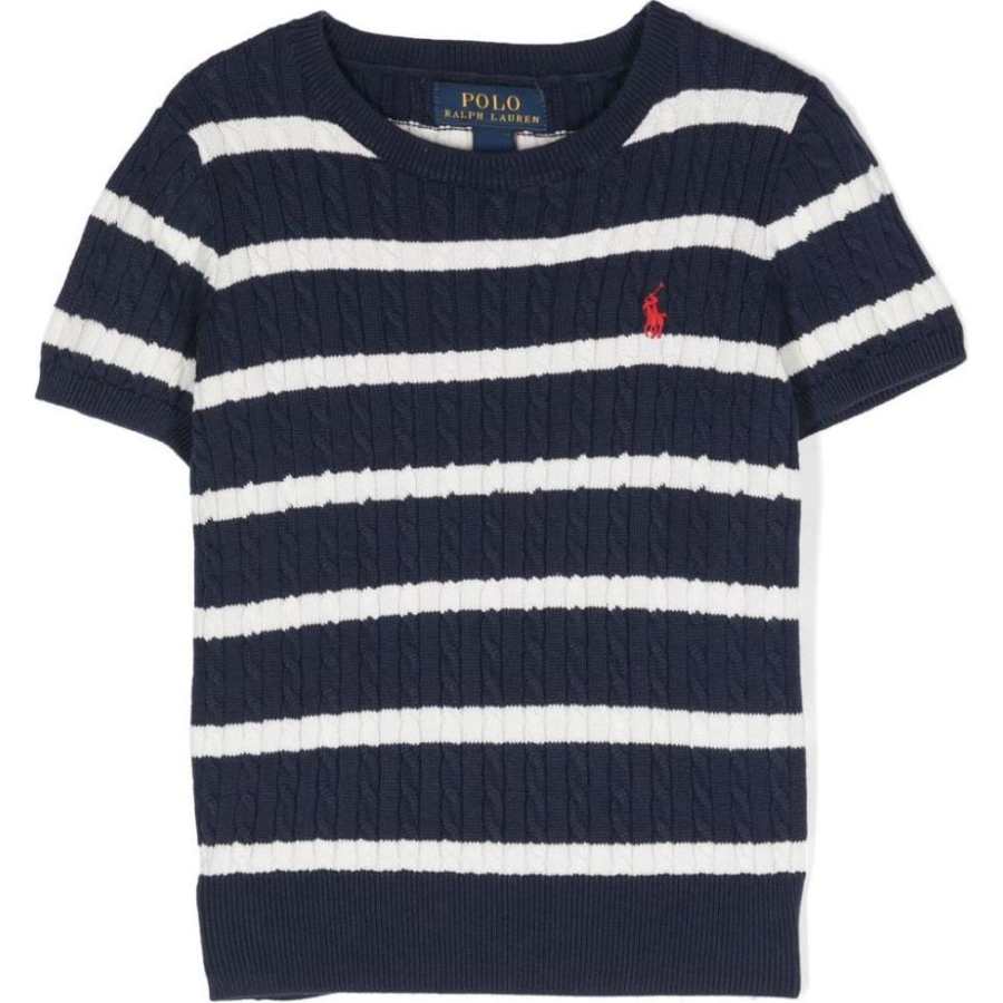 Polo Ralph Lauren Knitwear FW23 Standard Marine Blue & White Teenagers