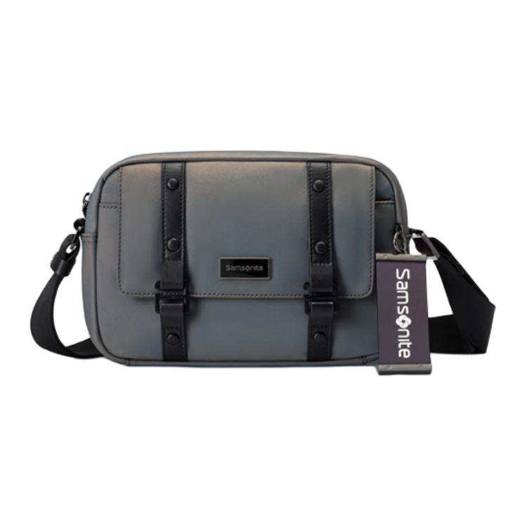 Samsonite SAMSONITE Fabric Shoulder Bag, Crossbody Bag Medium Men's Gray Green