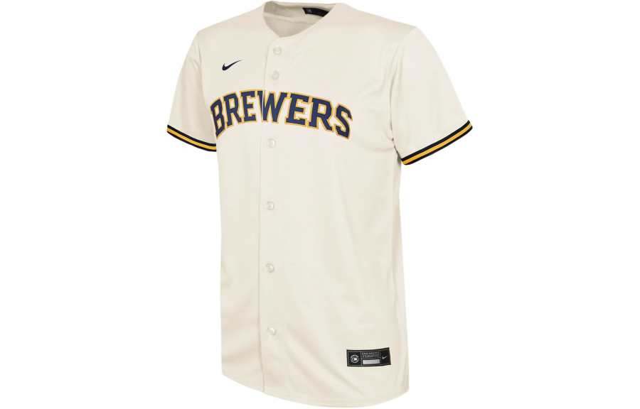 Nike Nike T Shirt Christian Yelich Milwaukee Brewers Beige Kids'