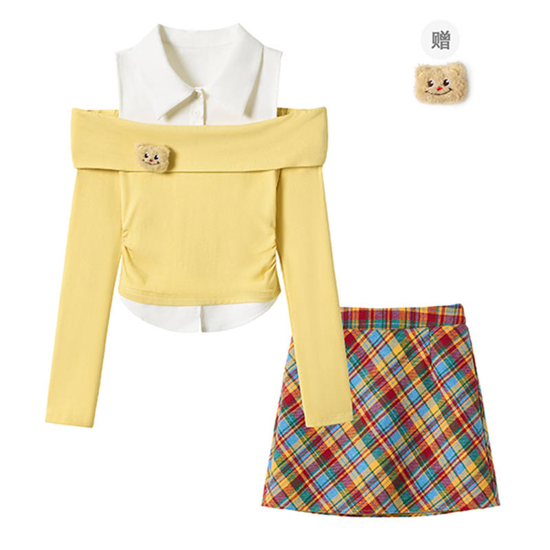 FABRIC PIG Two Piece Skirt Sets Women's Boat Neck Moderate