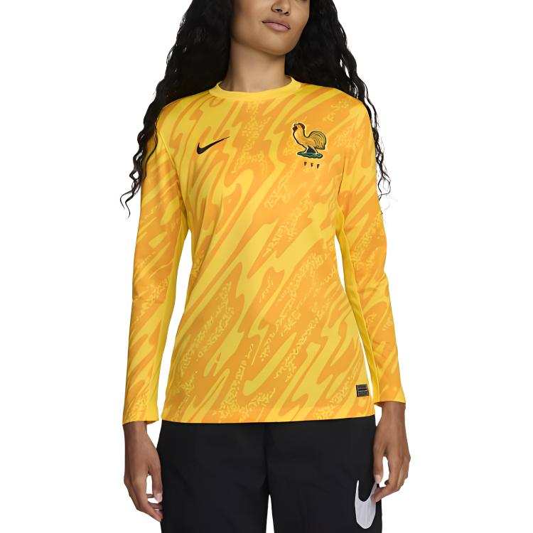 Nike Nike France National Team Dri FIT Football Replica Shirt Soccer Jersey Women's Travel Yellow