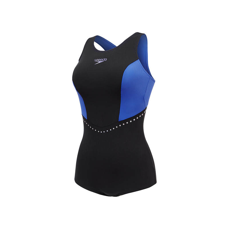 Speedo Black Logo HERO 5.0 Collection One piece Swimsuit Women's Black/Blue