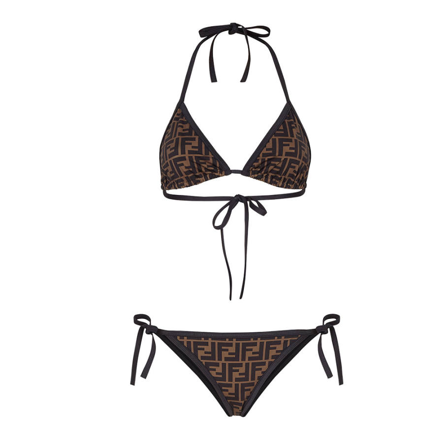 FENDI FENDI Monogram Printed Two-Piece Bikini Set