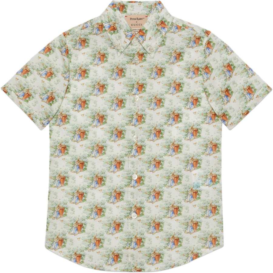 GUCCI x Peter Rabbit Casual Shirt SS24 Green Kids'