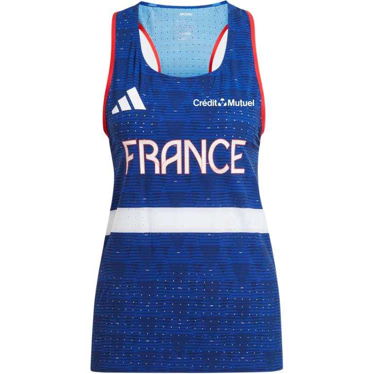 Adidas Adidas TEAM FRANCE ATHLETISME TANK TOP WOMEN Sport Vests Women's Blue