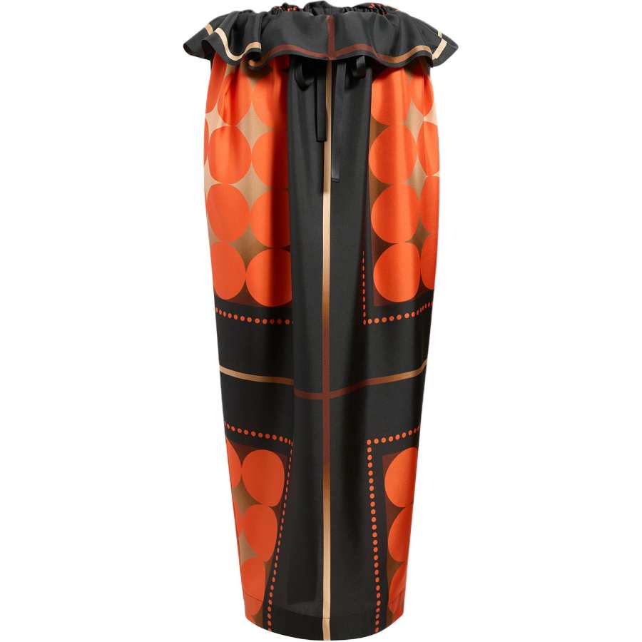 KHAITE FW24 Lilila Skirt Casual Long Skirt Women's Orange Multi/Orange Multicolor