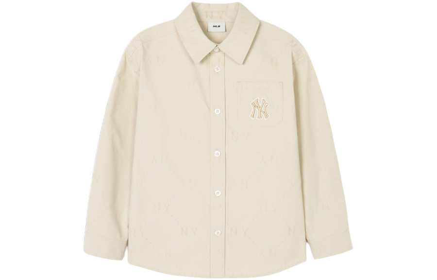 MLB MLB All Over Print Shirt Spring Fall Kids' Cream