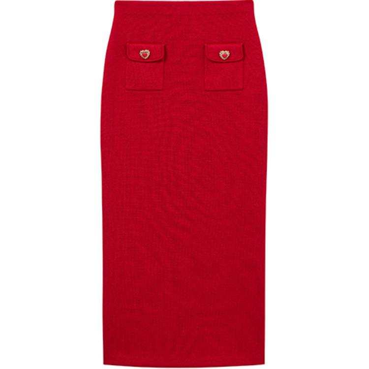 Self-portrait Self portrait Casual Long Skirt Women's True Red