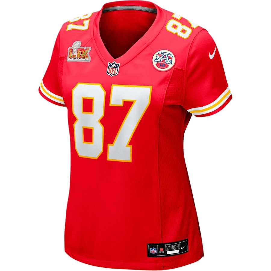 Nike Nike NFL SS25 Travis Kelce Kansas City Chiefs Super Bowl LIX Rugby Jersey Women's Red
