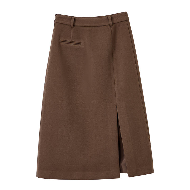 XIANGYING Casual Long Skirt Women's Coffee