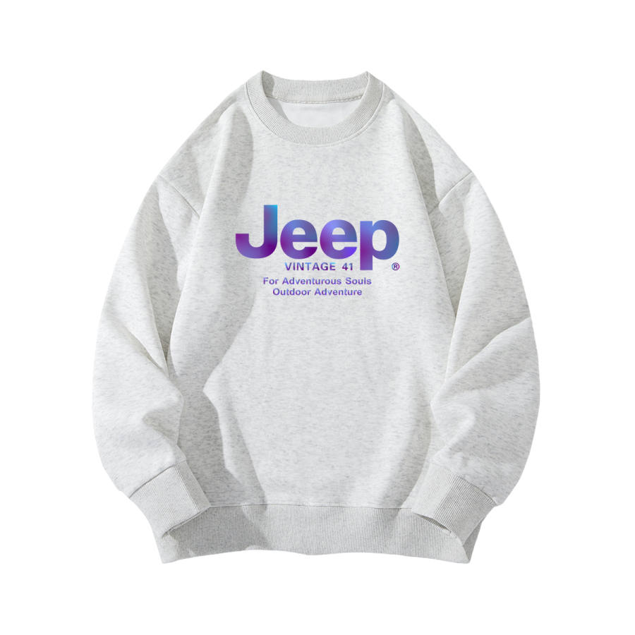 Jeep Grade School Sweatshirts Crew Neck Thickened