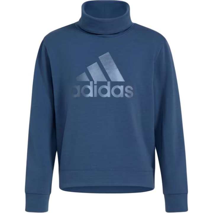 Adidas Adidas Long Sleeve Mock Neck Pullover Sweatshirt Blue Kids'
