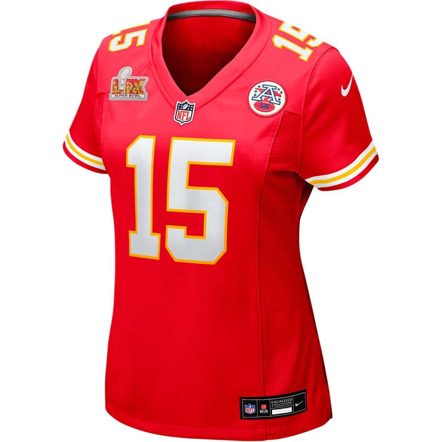 Nike Nike NFL SS25 Patrick Mahomes Kansas City Chiefs Super Bowl LIX Rugby Jersey Women's Red
