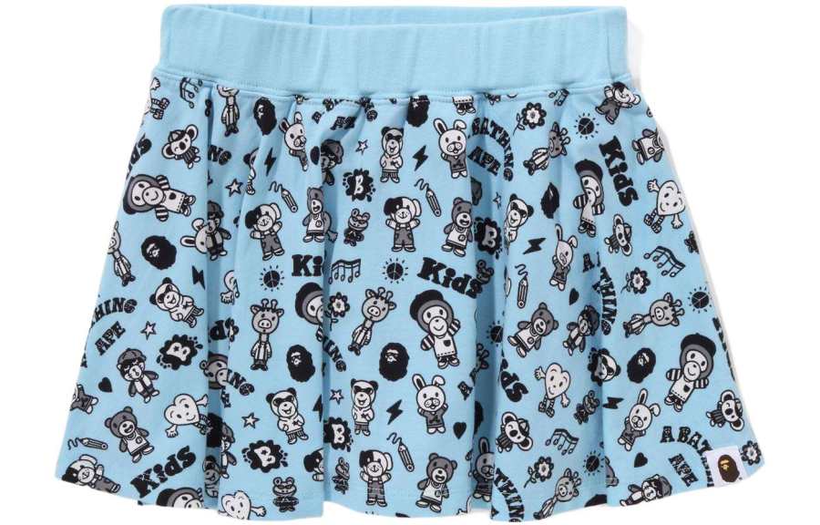A BATHING APE All Over Print Moderate Skirt Kids' Blue