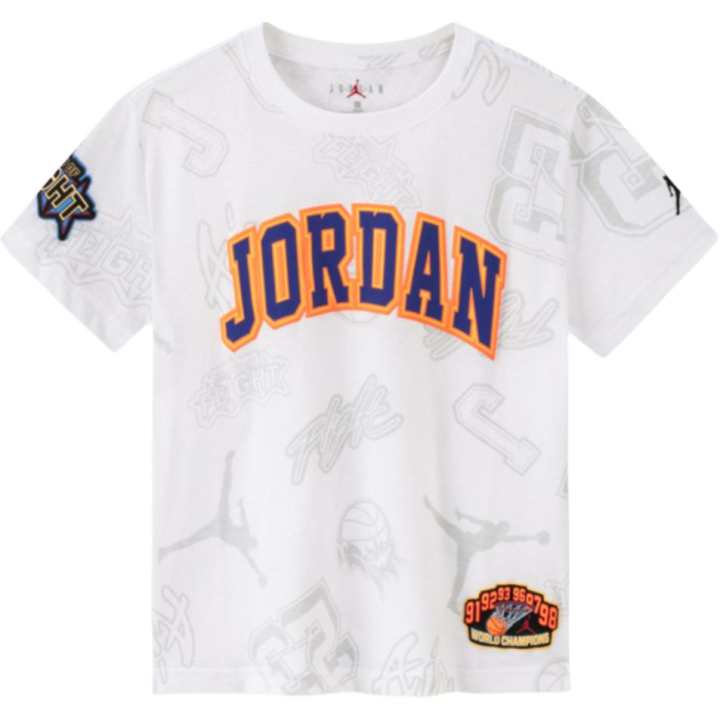 Jordan Jordan T Shirt Pure White Children Aged 3 7 Years Old