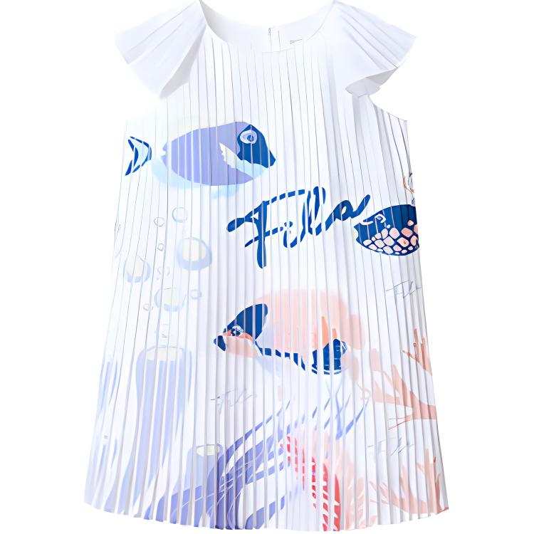FILA KIDS Children's Dress White All Over Print Children Aged 3 7 Years Old