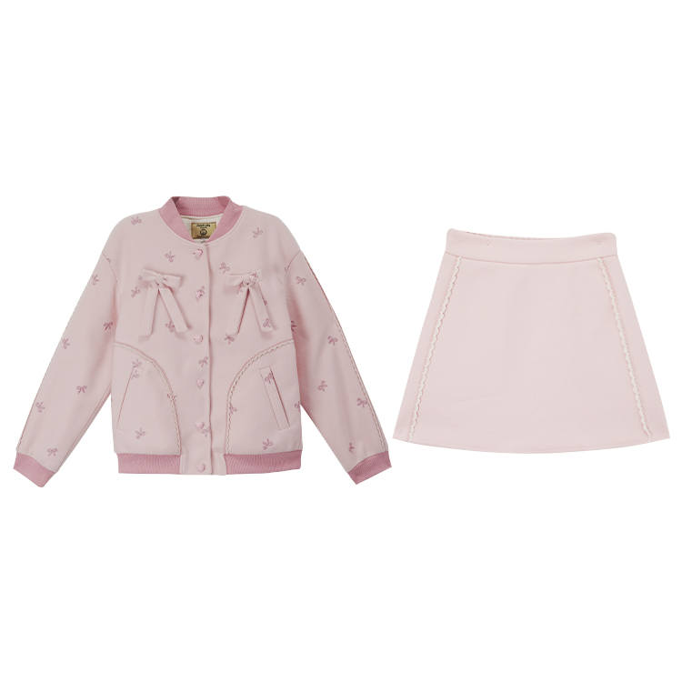 Fabric Pig Skirt Set Women's Pink
