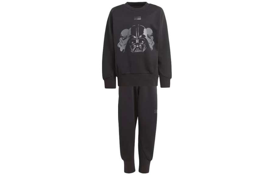 Adidas Adidas x STAR WARS Z.N.E. Collaboration, Kids' Apparel Crewneck And Jogger Set Casual Sportswear Kids' Black