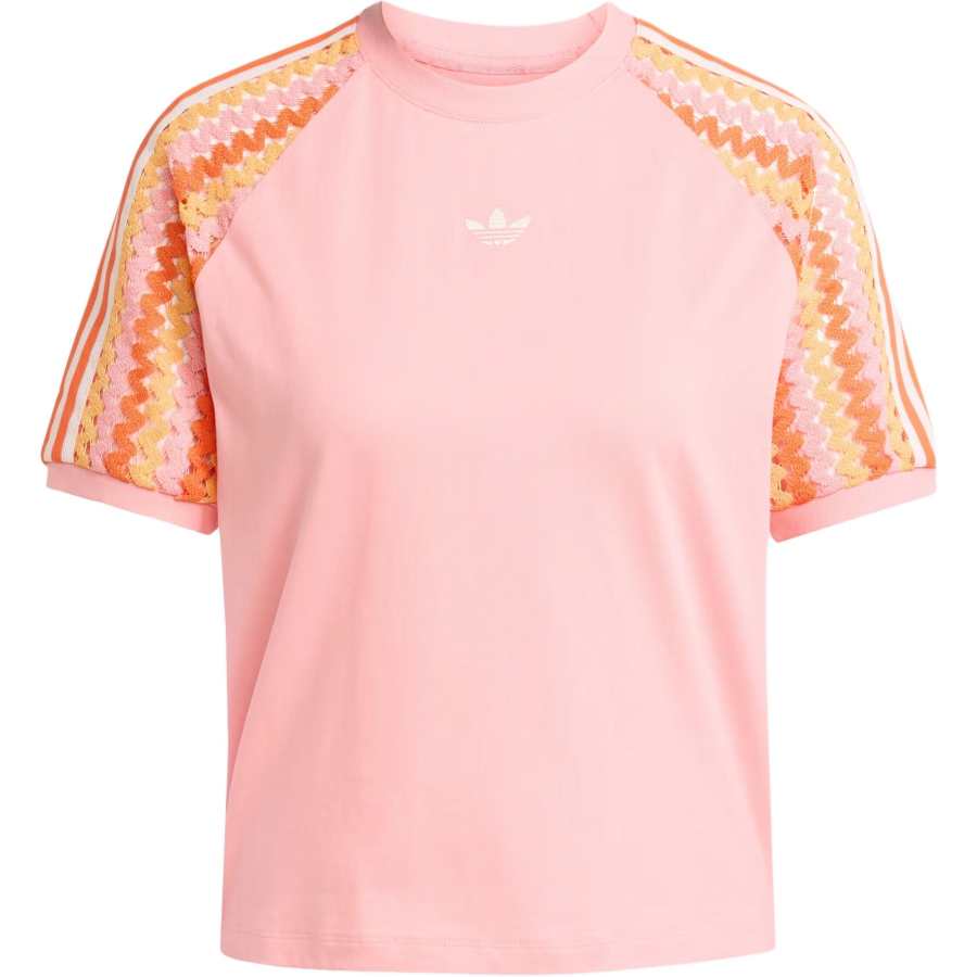 Adidas Originals Adidas Cali 3 stripes Crochet insert T shirt