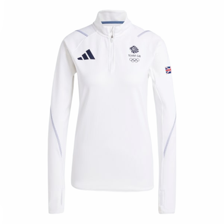 Adidas Adidas UK Training Top Olympics Collection Team GB Training Top Workout Clothing Women's White