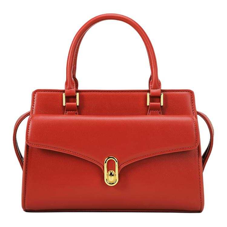 PAYOT Microfiber Synthetic Leather Handbag Women's Red/Black/Ecru