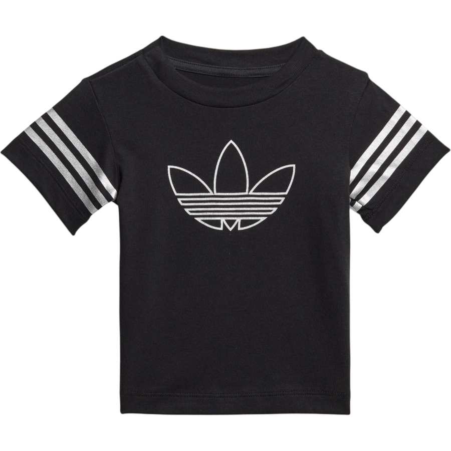 Adidas Originals T Shirt Black/White/Silver Infant And Toddler