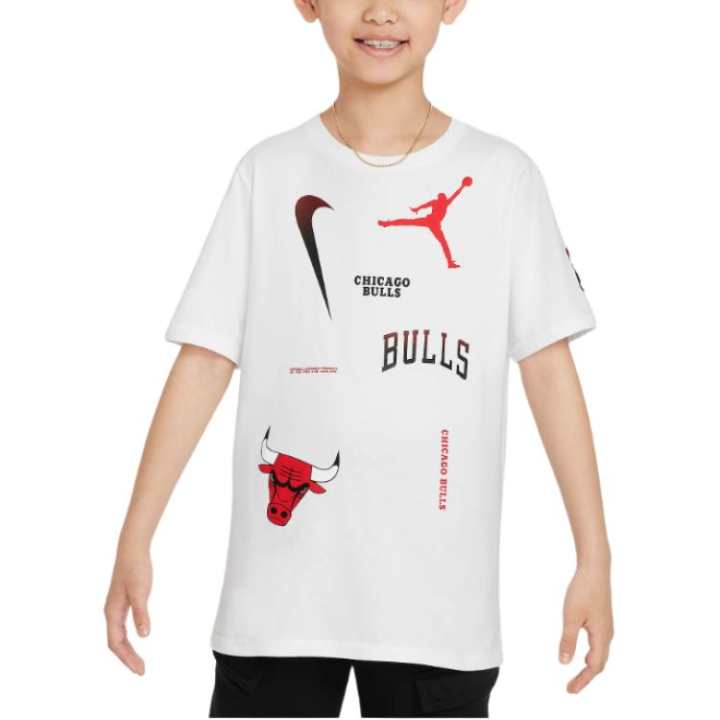 Jordan Jordan NBA Max90Chicago Bulls T Shirt Courtside Statement Edition White Teenagers
