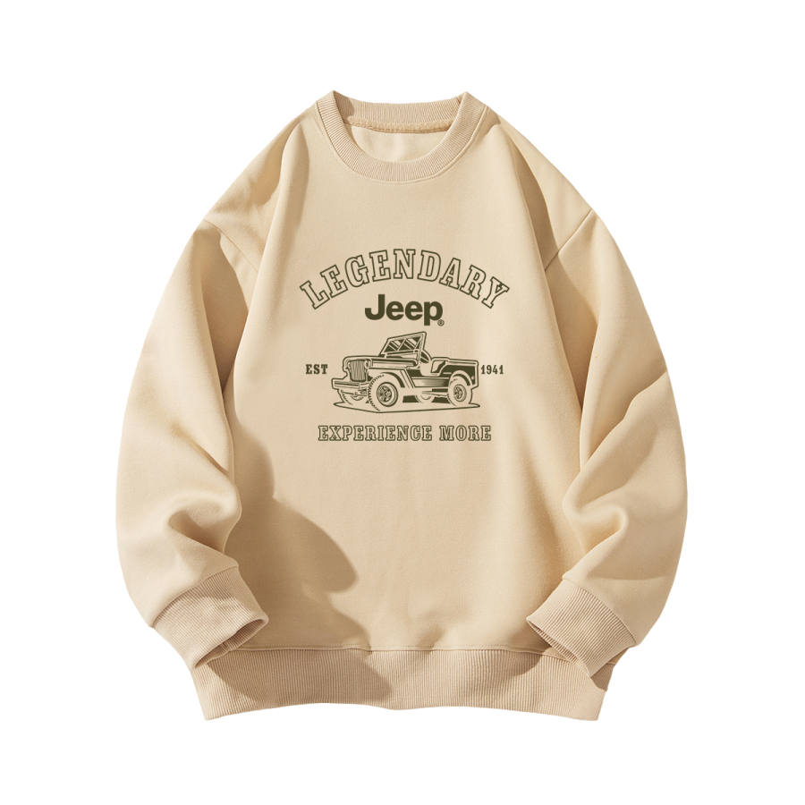 Jeep Grade School Sweatshirts Crew Neck Thickened