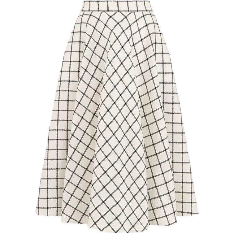 DIOR SS24 Casual Long Skirt Women's Black White