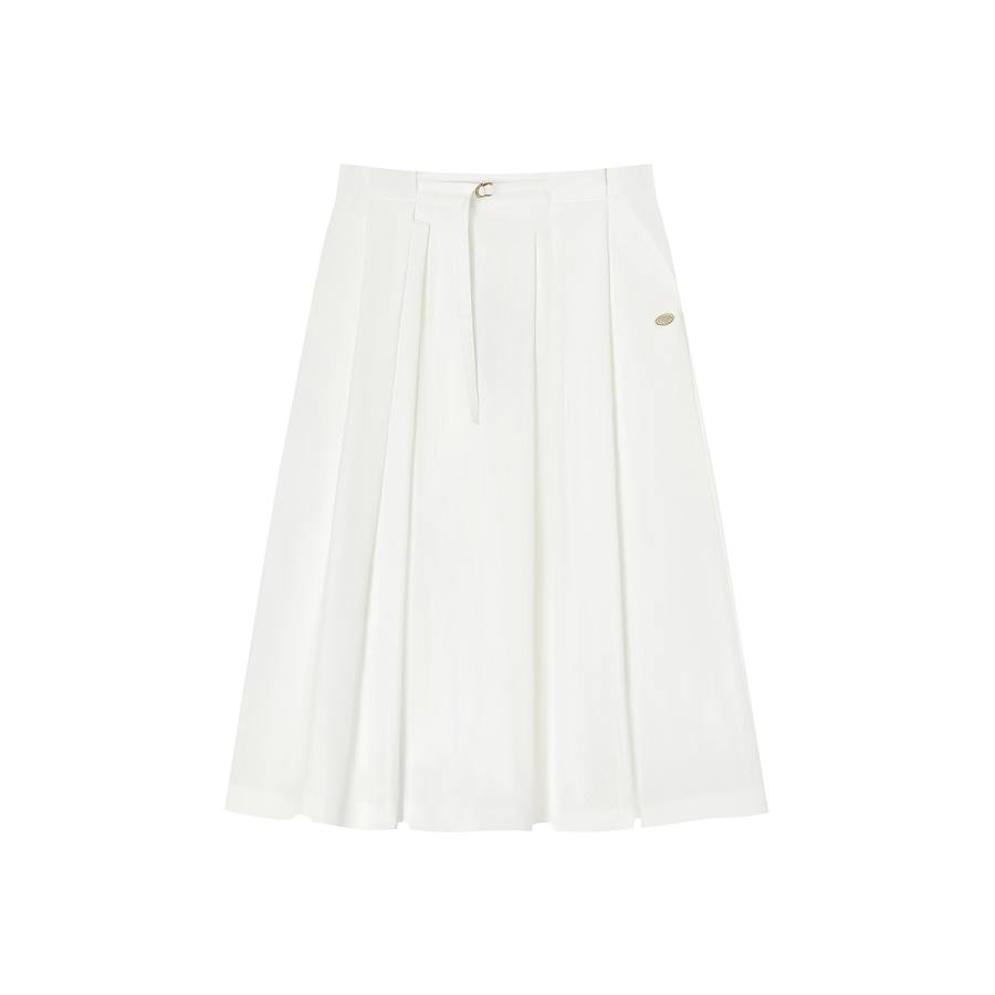 Teenie Weenie Casual Long Skirt Women's Ivory White