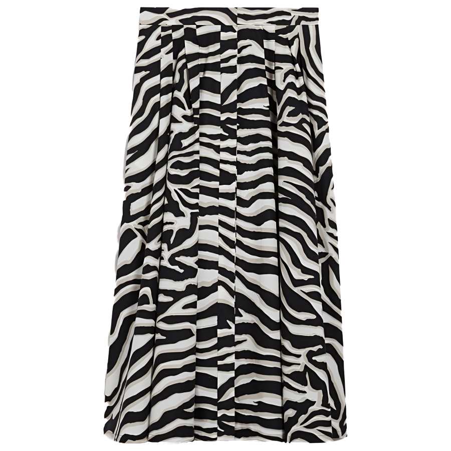 MaxMara Studio Nichols Collection FW24 Casual Long Skirt Women's Black White