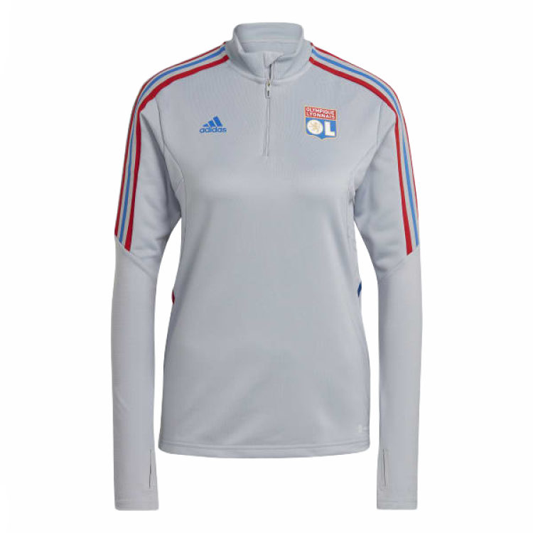 Adidas Adidas Lyon Team OLYMPIQUE LYONNAIS TIRO TRAINING TOP Soccer Jersey Women's Halo Silver