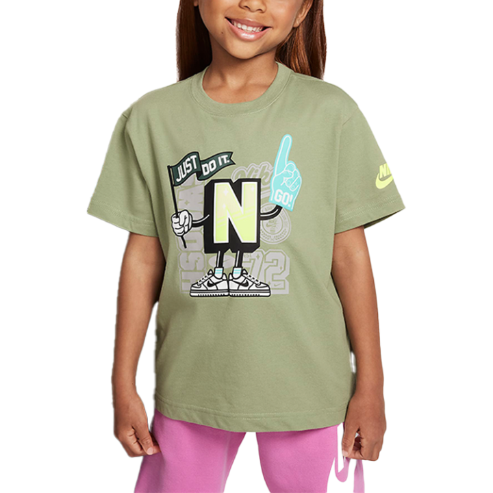 Nike Nike T Shirt Oil Green Children Aged 3 7 Years Old