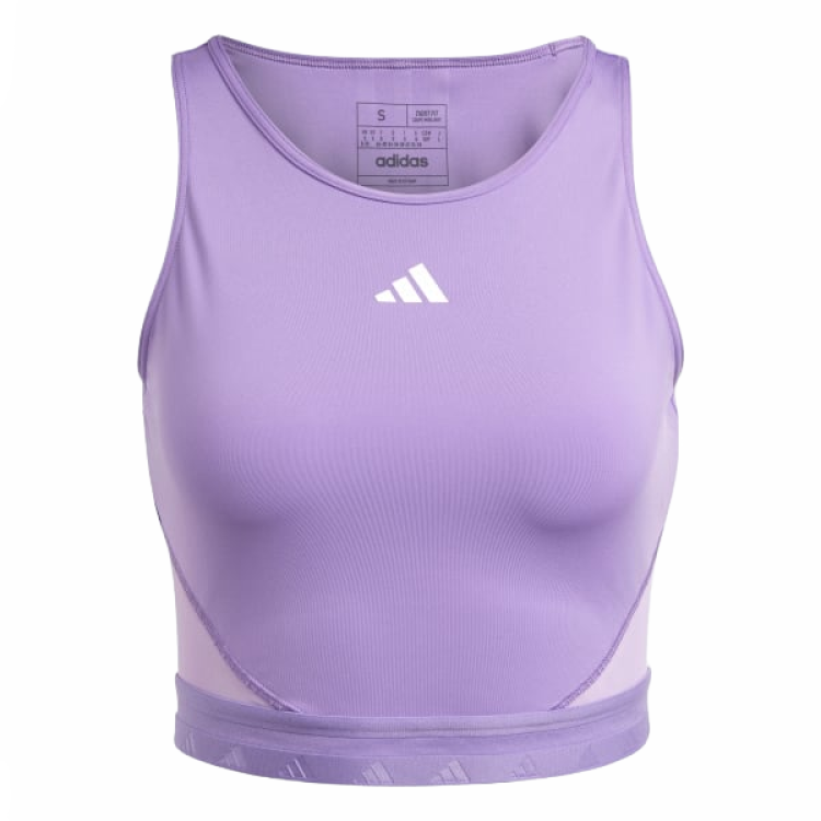 Adidas Adidas AEROREADY HYPERGLAM CROP TANK TOP Workout Clothing Women's Purple Fusion/White