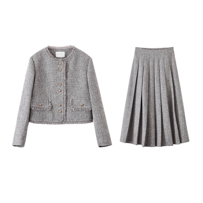 XIANGYING Skirt Set Women's Gray