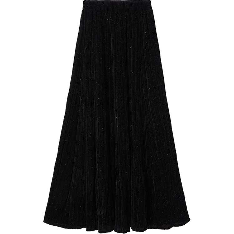 XIANGYING Casual Long Skirt Women's Black