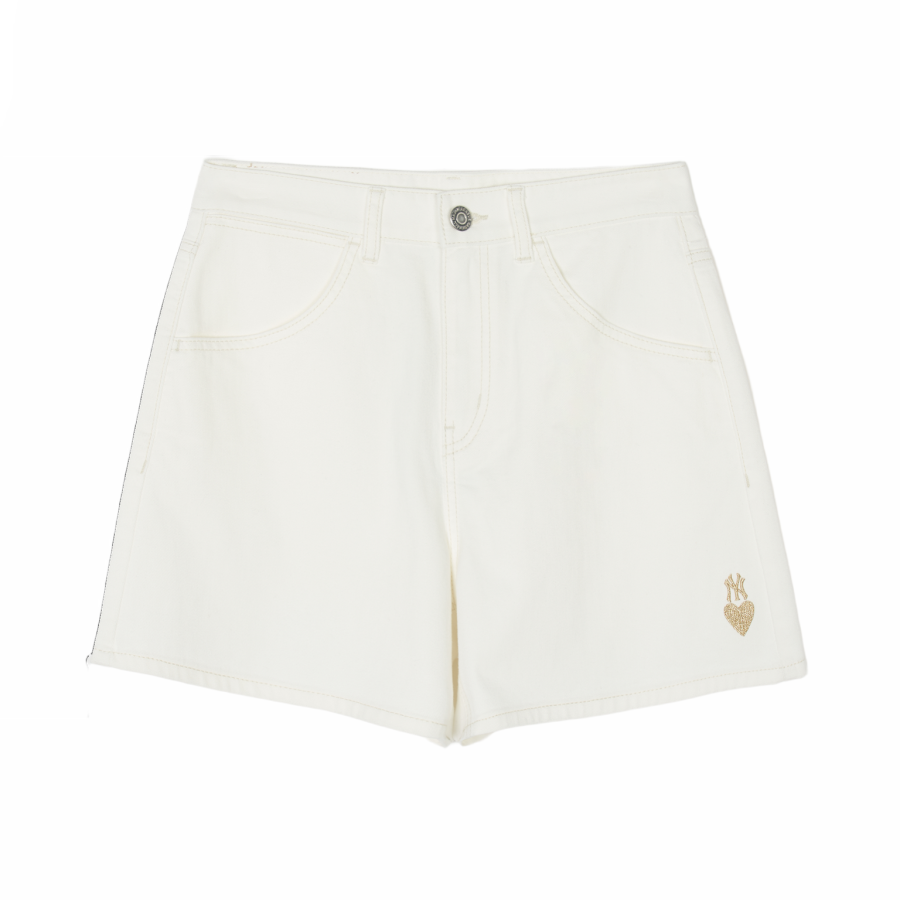 MLB New York Yankees Denim Shorts Women's Ecru