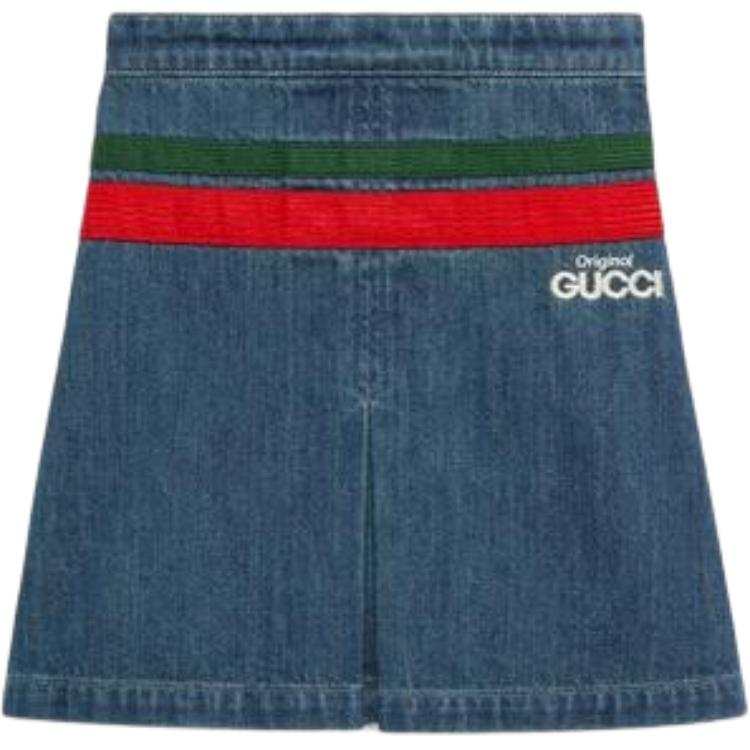 GUCCI Kids' Apparel SS22 Letter Brand Logo Moderate Skirt Kids' Blue