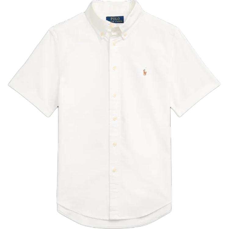 Polo Ralph Lauren SS24 Solid Color Animal Pattern Shirt Summer Teenagers White